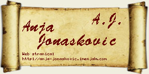 Anja Jonašković vizit kartica